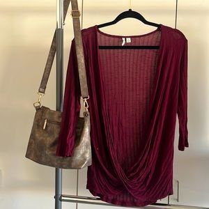 Maroon swoop blouse